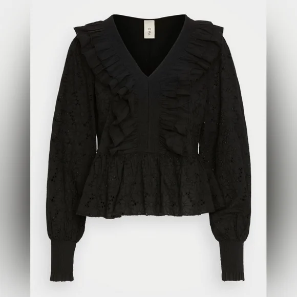 Y.A.S Yasmilda Black Ruffle Blouse - Picture 7 of 11